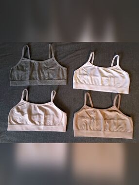 Rene Rofe Girls Bralette Bundle Size M 7/8 4-Pack EUC Seamless Stretch